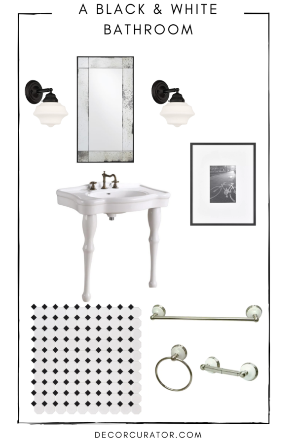 A Black & White Bathroom Design Two Ways Decor Curator